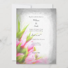Soft Tulips Wedding Invitation (customizable)