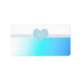 Soft Turquoise and Blue Heart Design Label