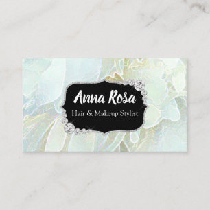 *~* Soft Turquoise Blue Bling Diamond Abstract Business Card