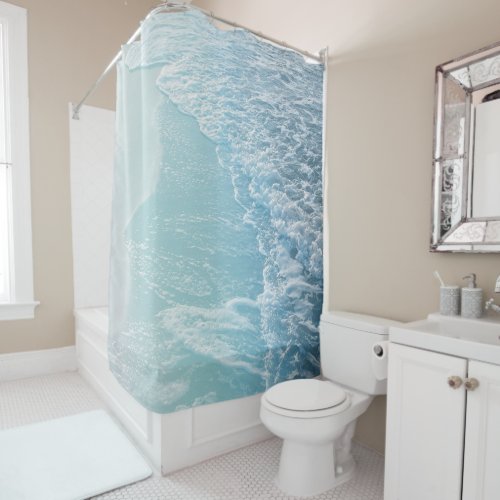 Soft Turquoise Ocean Dream Waves 2 water decor  Shower Curtain