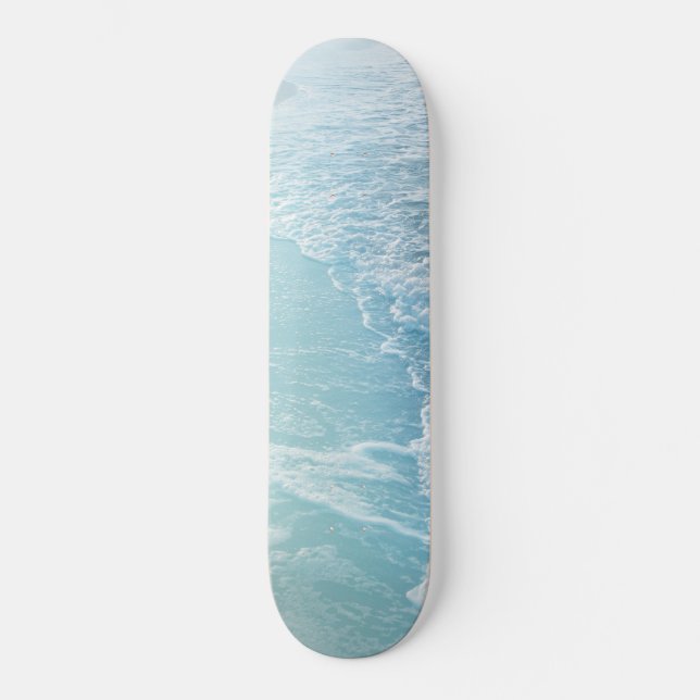 Soft Turquoise Ocean Dream Waves #2 #water #decor  Skateboard (Front)