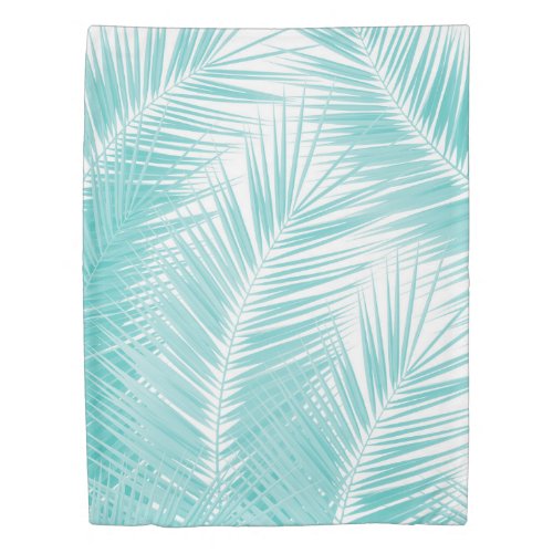 Soft Turquoise Palm Leaves Dream 1a  Duvet Cover