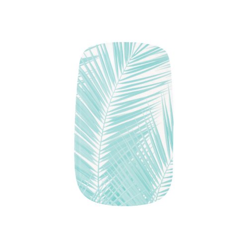 Soft Turquoise Palm Leaves Dream 1a  Minx Nail Art