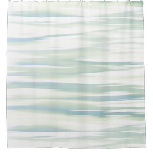 Soft Turquoise Sage Waves Shower Curtain