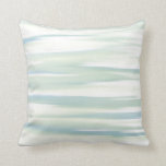 Soft Turquoise Sage Waves Throw Pillow<br><div class="desc">Pillow printed with original abstract acrylic watercolor painting in soft turquoise,  sage green and white.</div>
