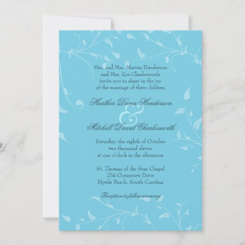 Soft Vines Wedding Invitation