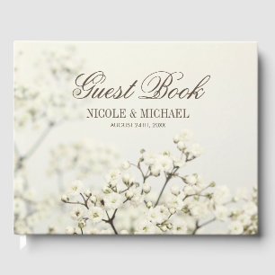 Soft Vintage Baby's Breath Wedding Guest Book