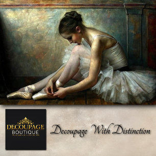 Soft Vintage Ballerina Tying Slippers Decoupage Tissue Paper