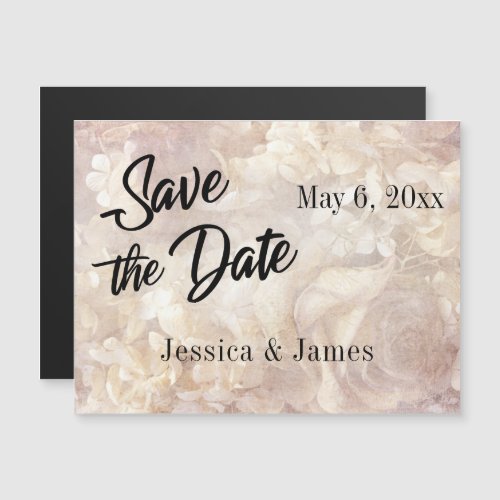 Soft Vintage Floral Save the Date Magnetic Card