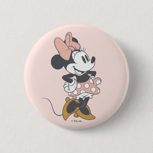 Soft Vintage Minnie Mouse Polka Dot Charm Button