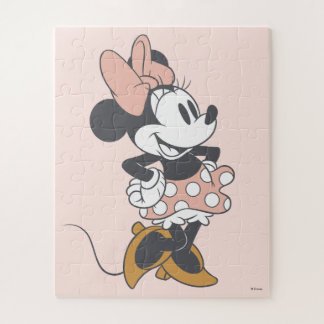 Soft Vintage Minnie Mouse Polka Dot Charm Jigsaw Puzzle