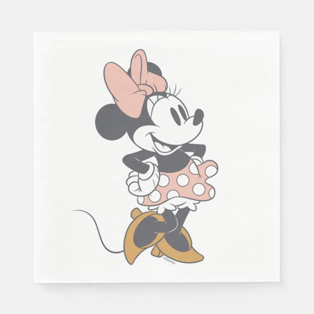 Soft Vintage Minnie Mouse Polka Dot Charm Napkins (Front)