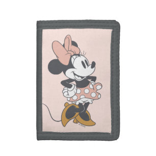 Soft Vintage Minnie Mouse Polka Dot Charm Tri-fold Wallet