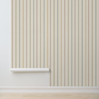 Soft Vintage Pastel Stripe Wallpaper