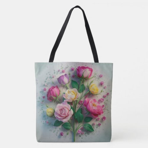 Soft Vintage Rose Garden ToteCrossbody Bag