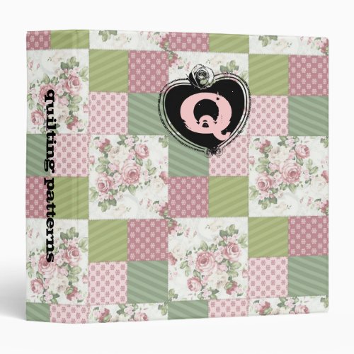 soft vintage roses patchwork quilting pattern binder