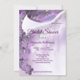 Soft Violet Orchid Bridal Shower Invitation