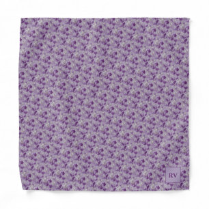 Soft Violet Purple Botanical Pocket Square Bandana
