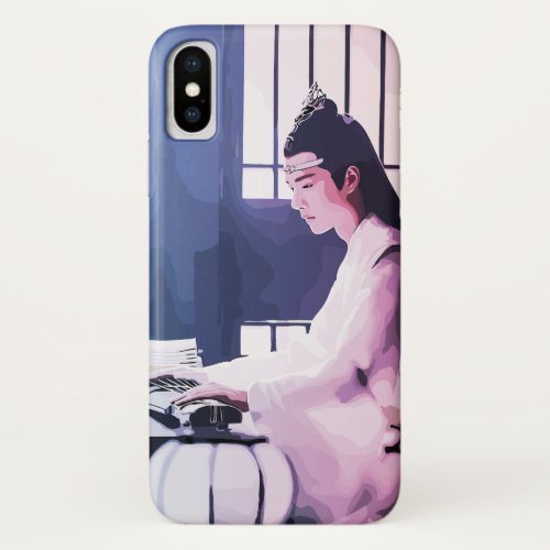 Soft Wangji Playing the Zither iPhone X Case
