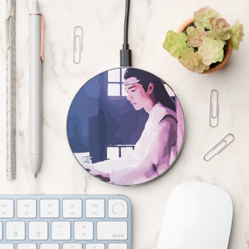 Soft Wangji Playing the Zither Wireless Charger
