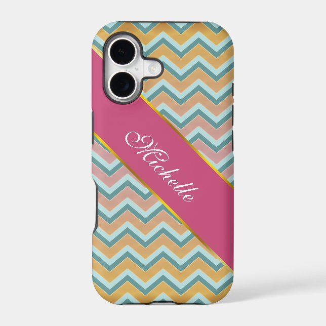Soft Warm Colors ZigZag Iphone Case (Back)