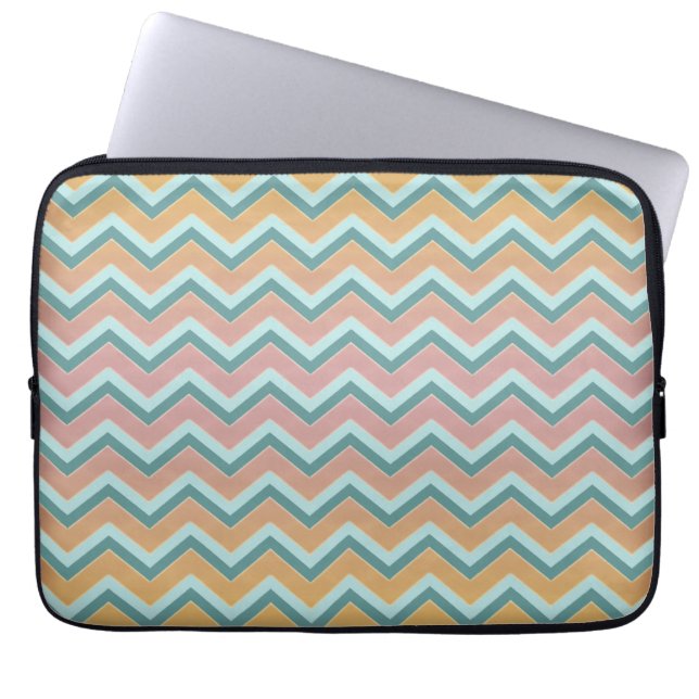 Soft Warm Colors ZigZag Laptop Sleeve (Front)