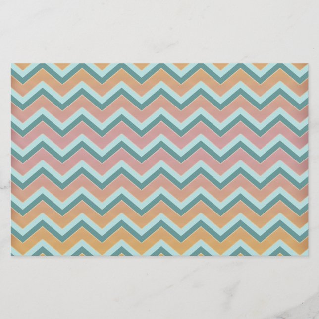Soft Warm Colors ZigZag Stationery (Front)