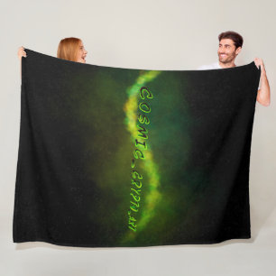 Soft Warm Fleece Blanket Cosmic Crypto Art Logo 