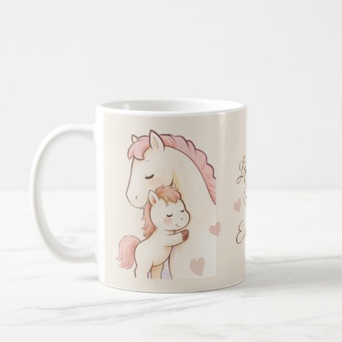 Soft Warm Tones Cute Pony love you more Coffee Mug