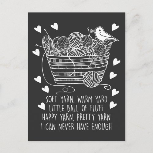 Soft Warm Yarn quilting knitting Quilter Postcard