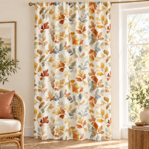 Soft Watercolor Autumn Leaves Blackout Curtains
