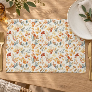 Soft Watercolor Autumn Leaves Placemat