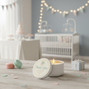 Soft Watercolor Baby Shower  Mini Candle Favors