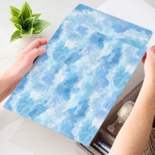 Soft Watercolor Blue Mist Sky Abstract Pattern Envelope Mailers