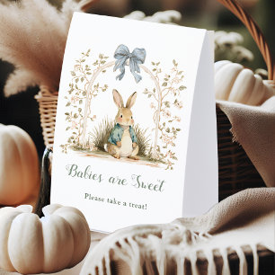 Soft Watercolor Bunny Babies Are Sweet Baby Shower Paper Table Tent
