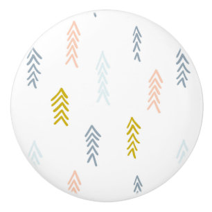 Soft Watercolor Chevron Pattern Ceramic Knob