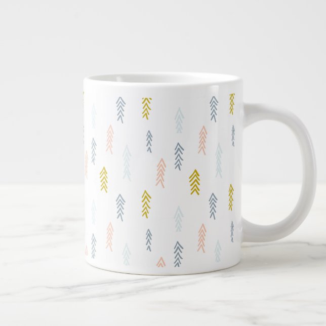 Soft Watercolor Chevron Pattern Giant Coffee Mug (Right)