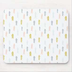Soft Watercolor Chevron Pattern Mouse Pad