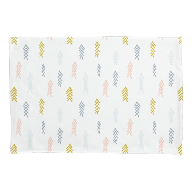 Soft Watercolor Chevron Pattern Pillow Case (Front-Left)