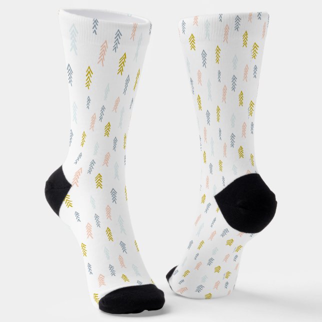 Soft Watercolor Chevron Pattern Socks (Angled)