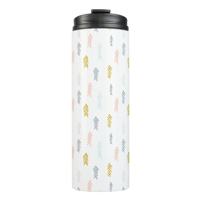 Soft Watercolor Chevron Pattern Thermal Tumbler (Front)