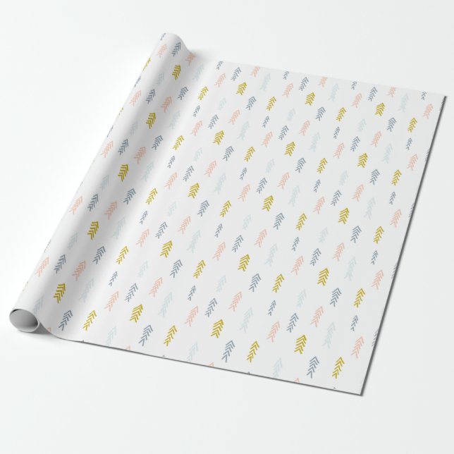 Soft Watercolor Chevron Pattern Wrapping Paper (Unrolled)