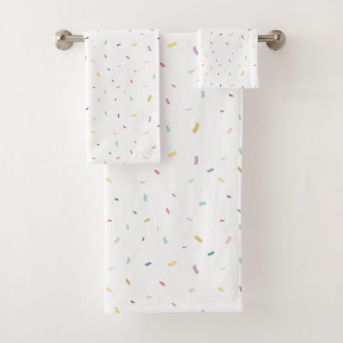 Soft Watercolor Confetti Pattern Bath Towel Set