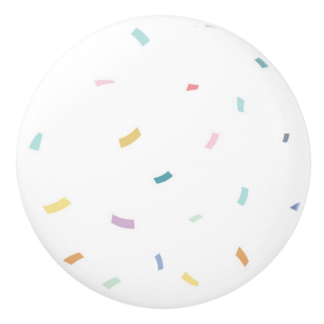 Soft Watercolor Confetti Pattern Ceramic Knob (Front)