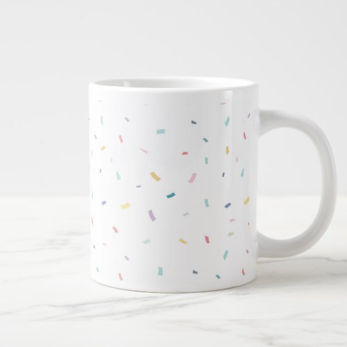 Soft Watercolor Confetti Pattern Giant Coffee Mug