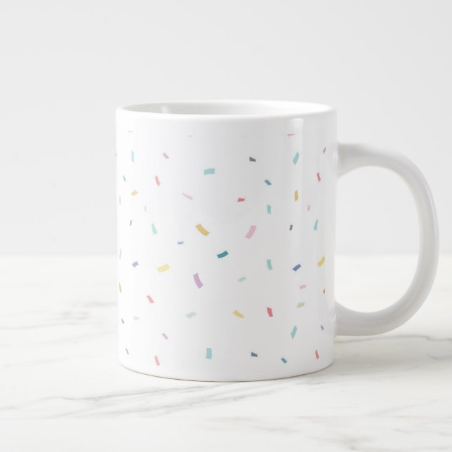 Soft Watercolor Confetti Pattern Giant Coffee Mug (Right)