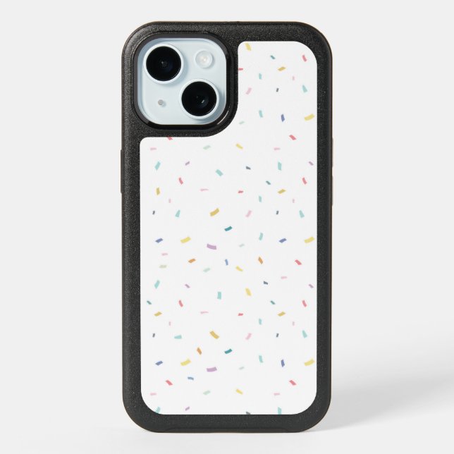 Soft Watercolor Confetti Pattern iPhone 15 Case (Back)