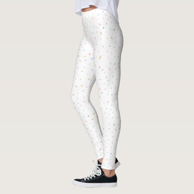 Soft Watercolor Confetti Pattern Leggings (Left)