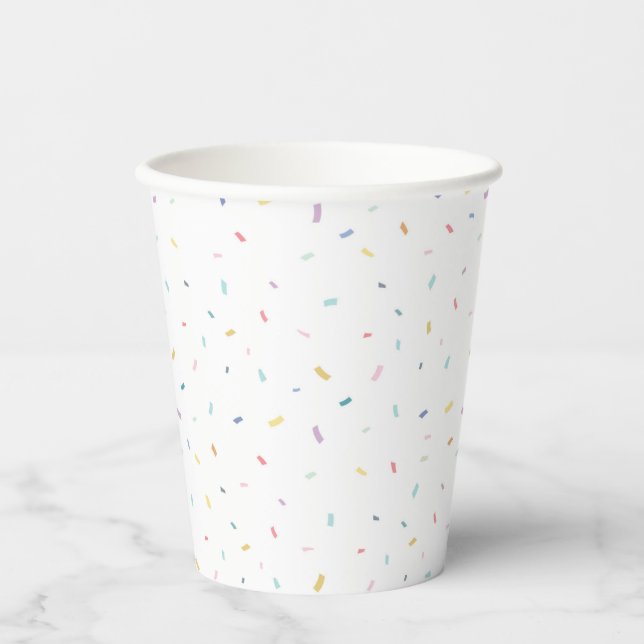 Soft Watercolor Confetti Pattern Paper Cups (Front)