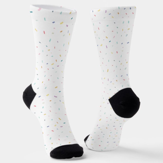 Soft Watercolor Confetti Pattern Socks (Angled)